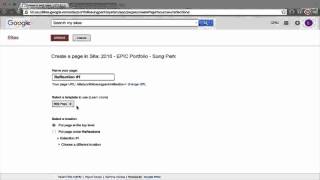 EPIC ePortfolio - Create and Delete Page