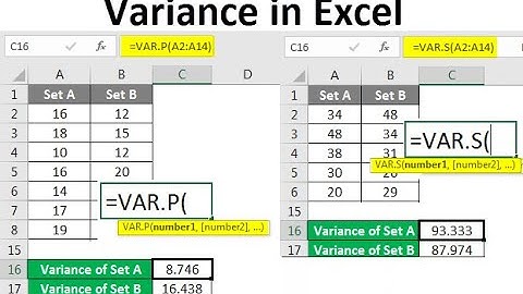 Variance Formula In Excel - Hindi Audio