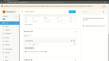 Dialogflow Intent Addition