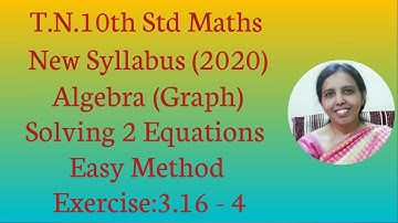 .T.N. 10th  maths  Exercise 3.16-4 | Algebra (Graph) Easy Method |