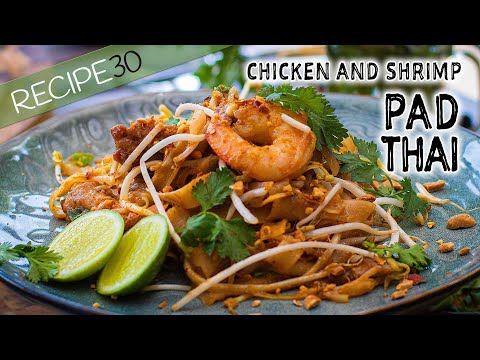 Easy Chicken and Shrimp Pad Thai Made at Home! Start your wok!