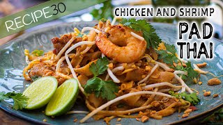 Easy Chicken and Shrimp Pad Thai Made at Home! Start your wok!