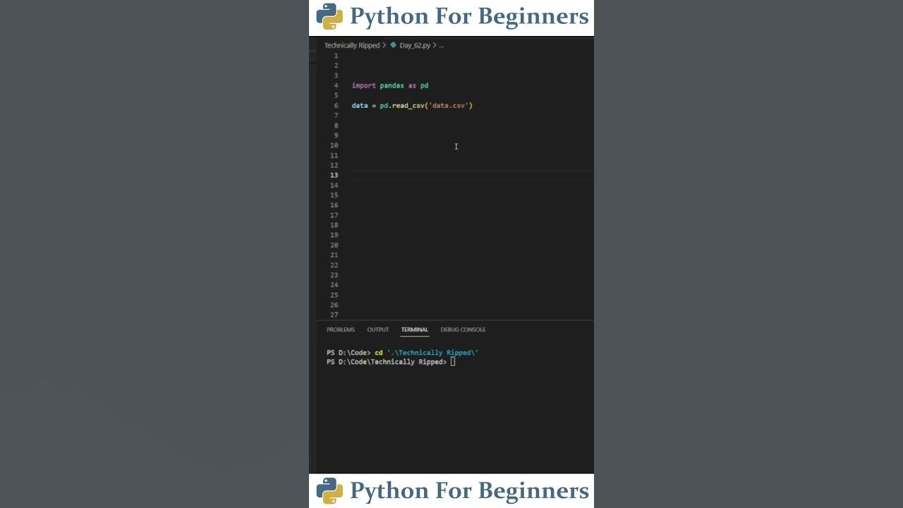 How to read a csv file using pandas python for beginners youtube