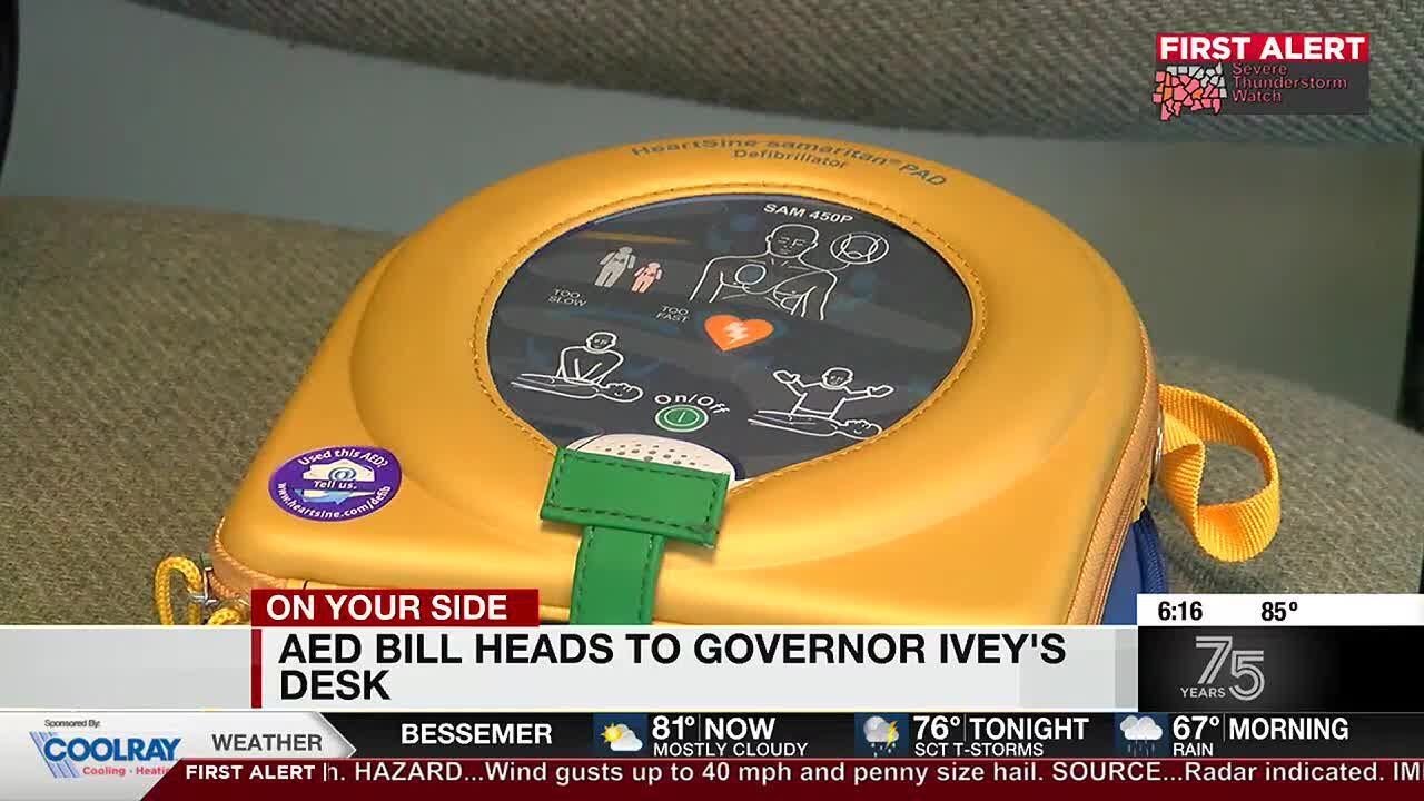AED bill heads to Governor Ivey's desk - YouTube