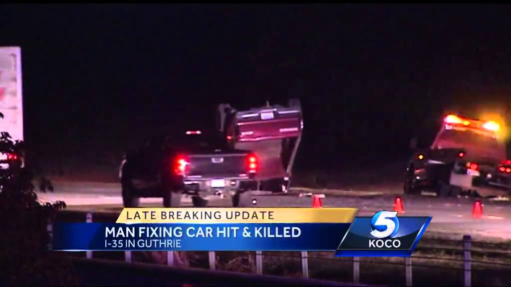 Man fixing car on I-35 hit, killed - YouTube