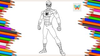 Как нарисовать Человека-паука из мультика Spider Man | Рисуем и Учим Цвета | Coloring Kids