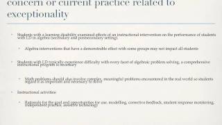 Exceptionalities - Learning Disabilities