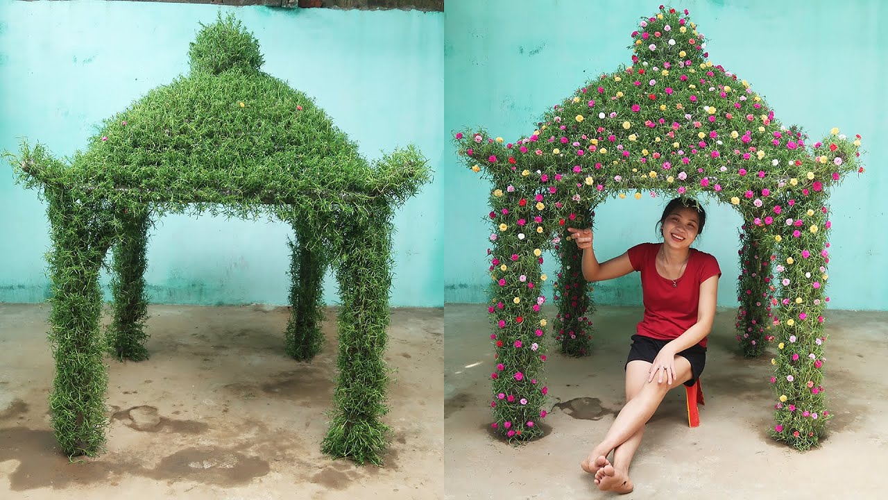 Красивый курортный сад плантации портулака (моховой роуз)