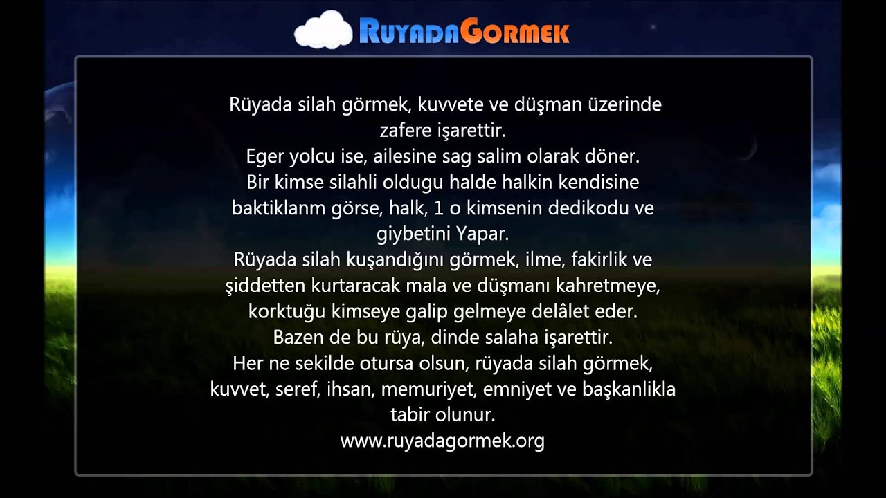 Rüyada silah görmek ne anlama gelir? - YouTube