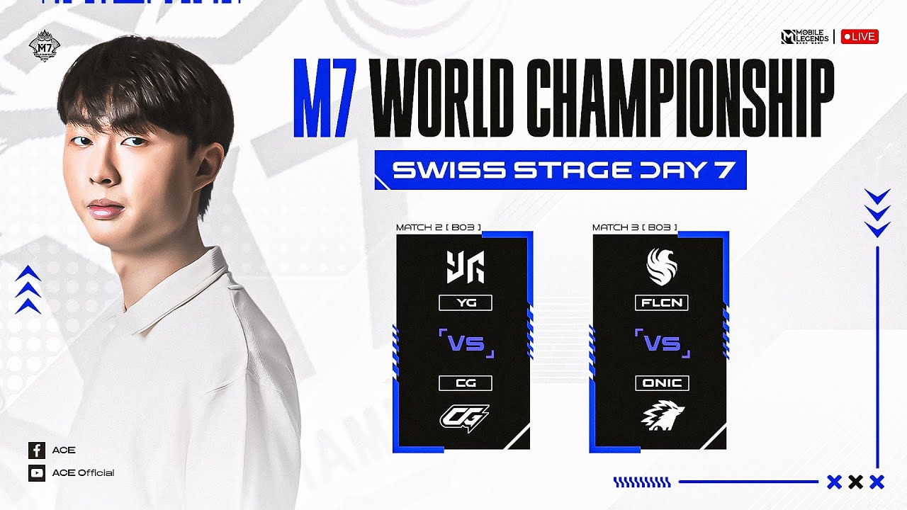 M7 SWISS STAGE DAY 7[Official Burmese 🇲🇲 restream by ACE ] YG VS CG BO3 ONIC ID VS FALCON BO3
