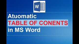 Auto Table Of Contents In Ms Word - By Imran Shehzad