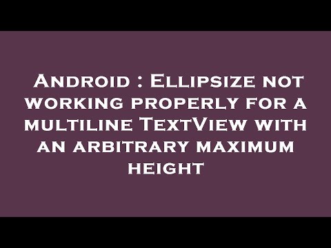 Android : Ellipsize