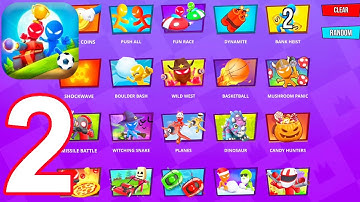 Stickman Party - Gameplay Walkthrough Part 2 - Random Funny MiniGames, 1 2 3 4 Plyer Free New Update