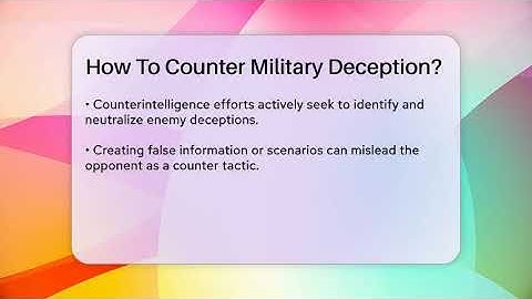 How To Counter Military Deception? - Tactical Warfare Experts
