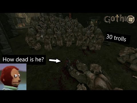 Gothic 1 - 30 trolls vs Old camp - Who wins? #gothicgame #gothic