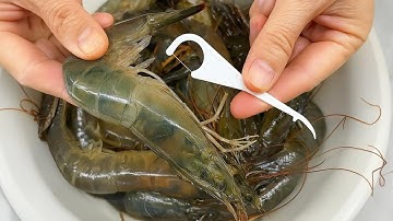 Verwijder garnalenaderen in 1 seconde met een tandenstoker - snel en schoon | Magic Hands