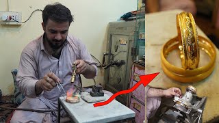 Expert Gold Smith Makes a Beautiful 21k Bangle | Amazing gold Bangle Making Process.