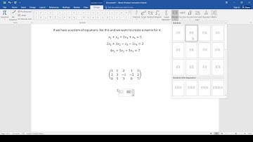 How to create a matrix larger than 3x3 in word