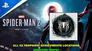 Marvel spider man 2 walkthrough - All 42 trophies achievements - How to get dedicate platinum trophy