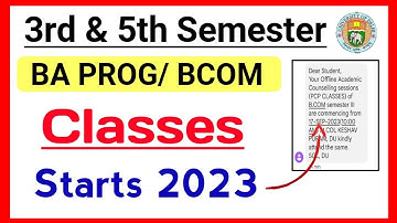 SOL BA PROG / Bcom Prog 3rd / 5th Semester Classes Starts 2023 | Sol 3rd / 5th Semester Classes 2023