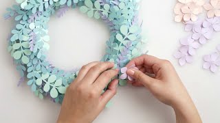 How to make paper flower wreath: Tutorial + SVG, DXF, PDF Templates