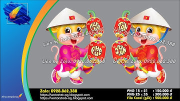 Vector con chuột 2020 - Chuột đội nón lá chúc tết 2020 || Đồ họa trong tầm tay