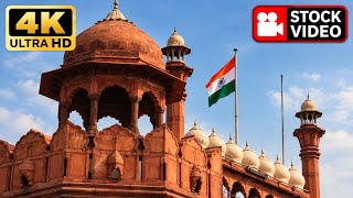 Red Fort Delhi India | Historic Mughal Architecture Stock Footage