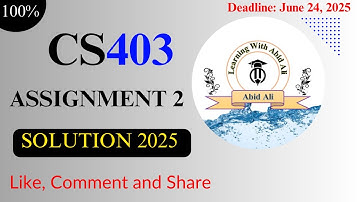 cs403 assignment 2 solution 2025 | SQL Table Creation  | 100% Correct @LearningWithAbidAli​