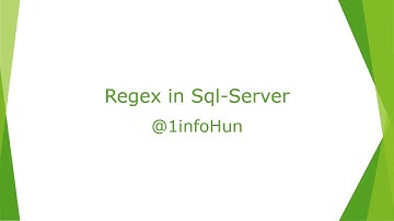 Sql server Regex - how to execute #REGEX in #sqlserver