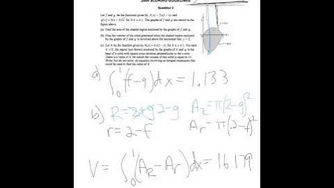 Area and Volume AP Calculus Free Response