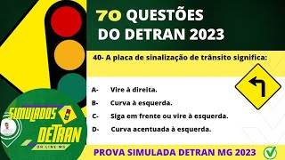 Questões da prova teorica detran 2023, prova do detran 2023, #mgsimuladosdetran2023 #detranmg2023