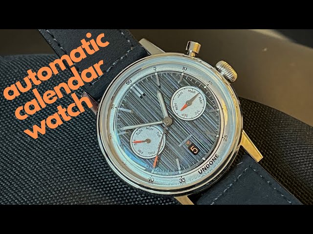 Montre Undone Urban Chrono Hybride - Mouvement Quartz Mécanique - Boîtier Acier IP Noir - Bracelet Cordura - Neuf