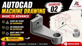 Learn AutoCAD Machine Drawing Exercise 02 | Full Hindi Tutorial ! KHALID MAHMUD