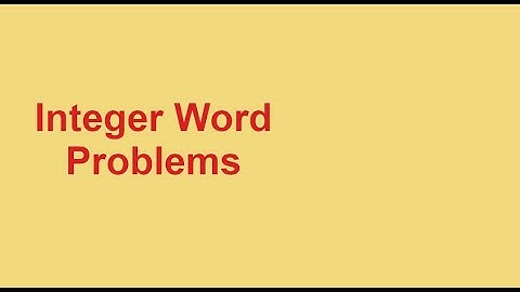Integer Word Problems