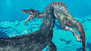 MOSASAURUS Vs SPINOSAURUS  Jurassic World Evolution 2