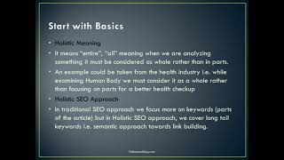 Information Holistic SEO Approach News