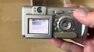 WOW! unboxing Canon PowerShot A400 zoom digital PC1080 retro compact camera device test