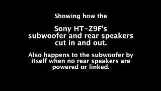 Sony HT-Z9F Sound bar cutting in and out!