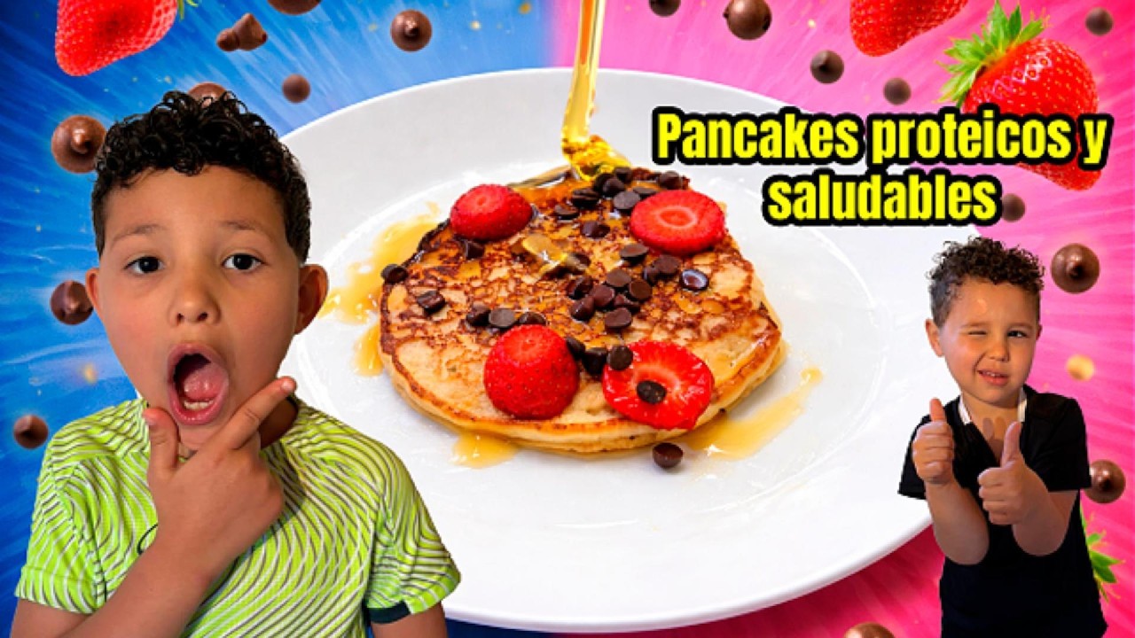 🥞 PANCAKES PROTEICOS Y SALUDABLES | Receta fácil para niños 💪🍓