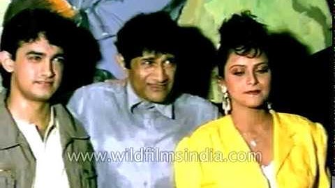 Dev Anand directs Aamir Khan in a Hindi cinema film in Bombay
