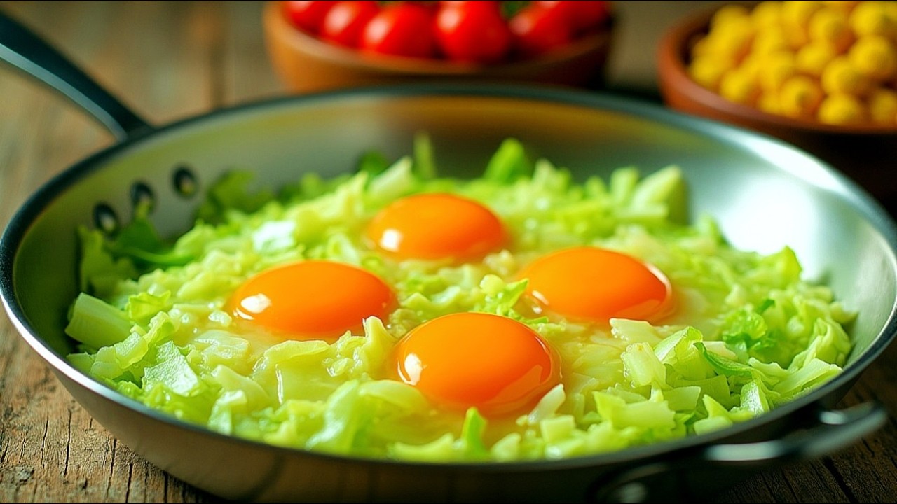 Я беру капусту и яйца. Это так вкусно, что я готовлю это почти каждый день!