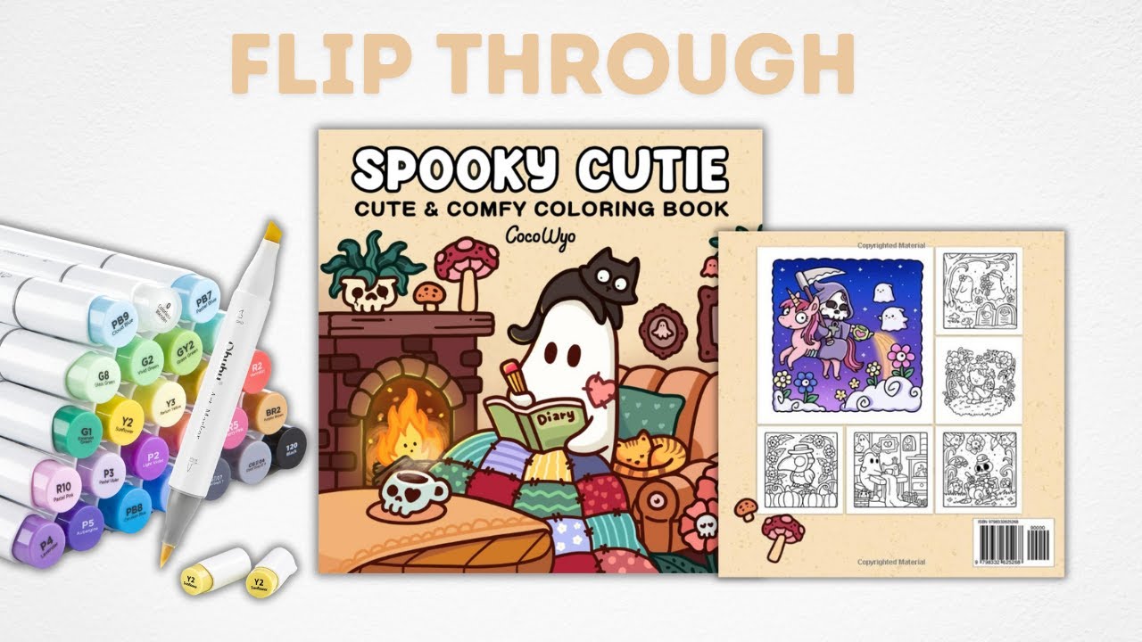 Spooky Cutie Coloring Book Flip Through by Coco Wyo 🎃👻 | Cute & Cozy ...