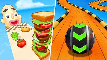 Sandwich Runner vs Sky Rolling Balls 3D Android Gameplay