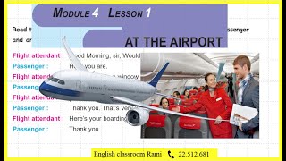 9th grade Module 4 Services - AT THE AIRPORT - P 82  Dialogue listening Tunisia 9ème Anglais Tunisie