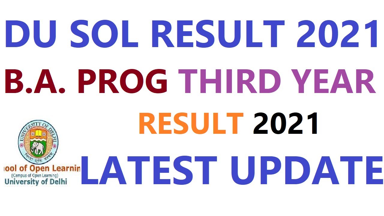 DU SOL Third Year BA Programme OBE Results Update SOL Final Year Result BA Prog | University Exams