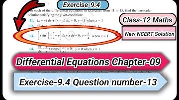 Ncert Class 12 math Differential Equation Exercise -9.4 QN-13 ex 9.4 solutions ncert maths