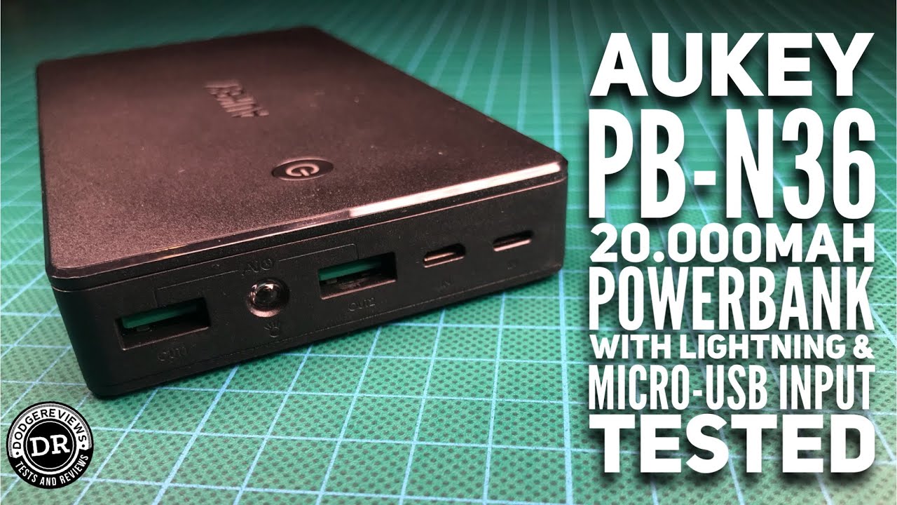 Aukey PB-N36 20.000mAh powerbank micro-usb input tested - YouTube