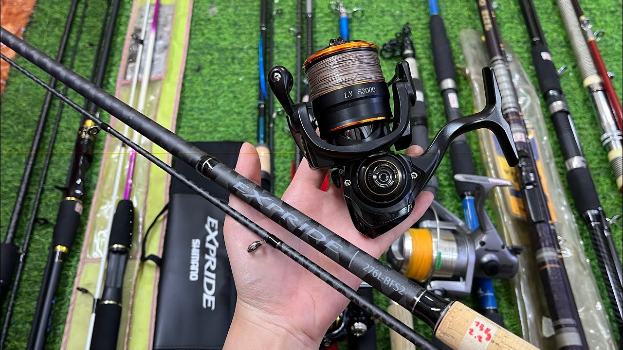 Video 940: Cần lure Shimano Expride, cần lure Luwamis hàng đẹp - Máy cối nông câu lure LY S3000