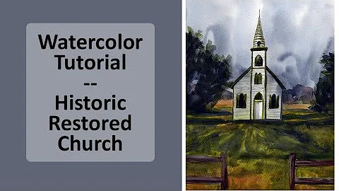 Watercolor Painting of a Restored Historic Church ...