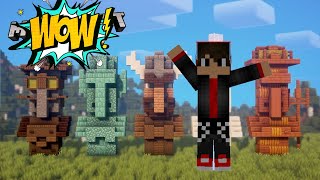 How to build 3 unique Villager Statues in Minecraft